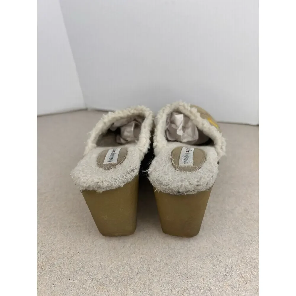 Vintage Y2K‎ 2000's Tommy Girl Women Wedge Clog Shoes Flowers Fur Lined Size 7M